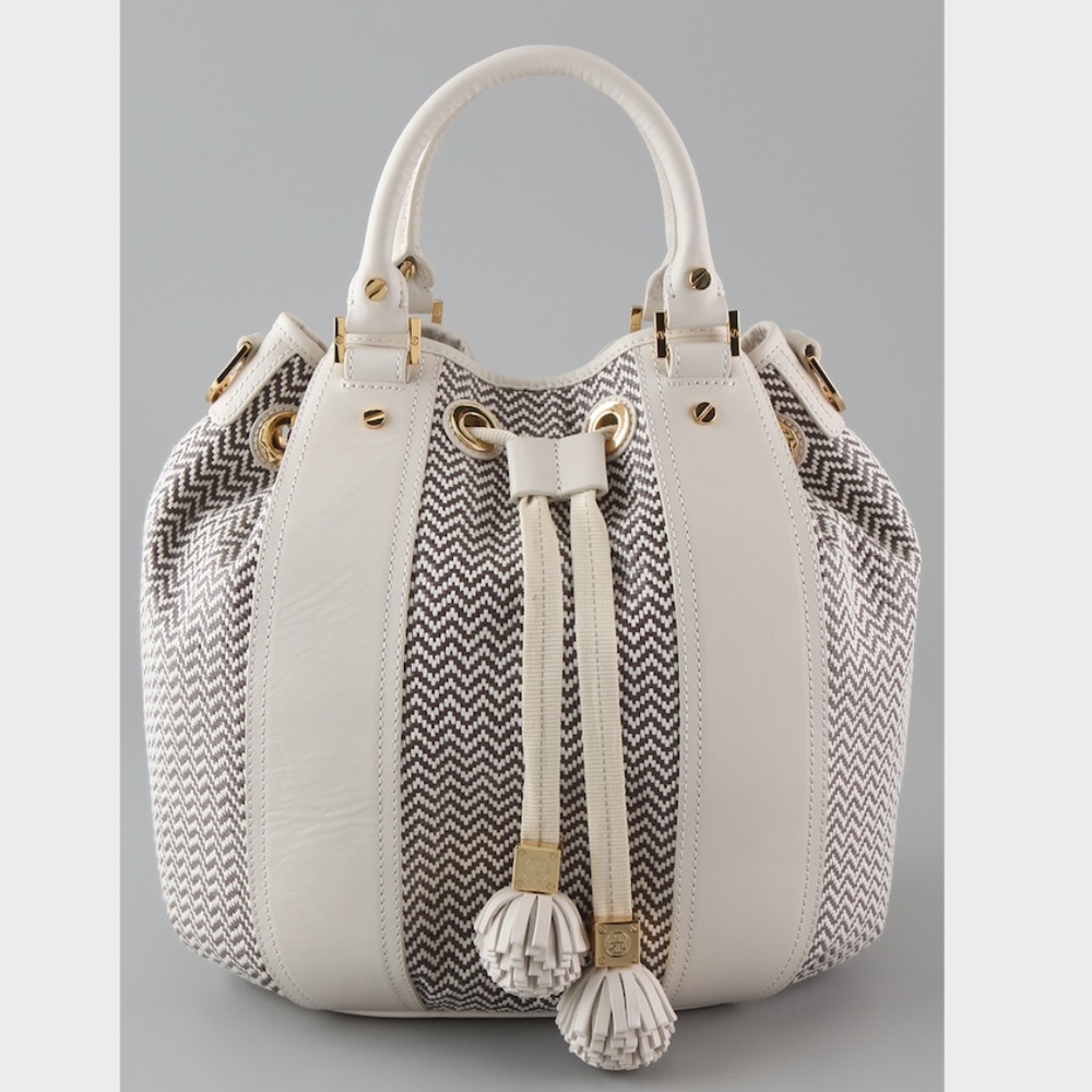 Tory Burch Drawstring Bucket Bag with Tassels